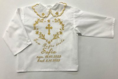 Vyšívaná krstná košieľka Anna