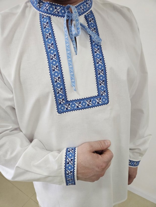 Vyšívaná košeľa - Emil - Veľkosť: S, Farba: Modrá