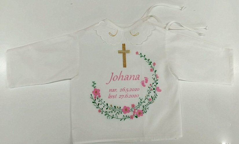 Vyšívaná krstná košieľka Johana