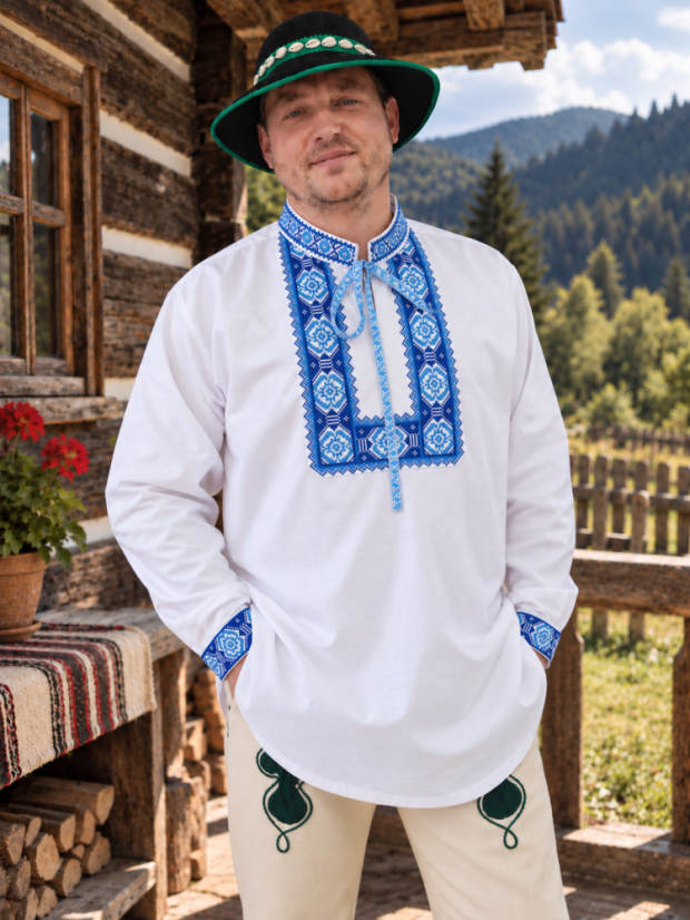 Vyšívaná košeľa - Marek - Veľkosť: S, Farba: Červená