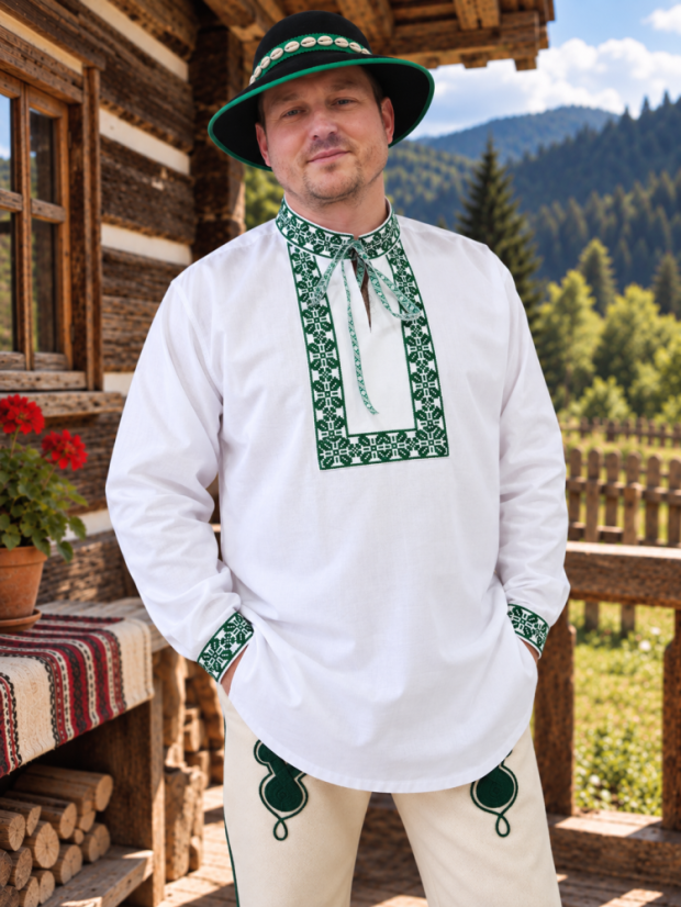 Vyšívaná košeľa - Milo - Veľkosť: L, Farba: Zelená