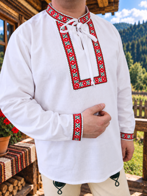Vyšívaná košeľa - Emil - Veľkosť: L, Farba: Slabo modrá