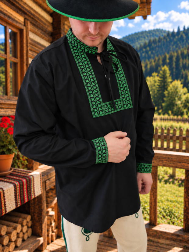 Vyšívaná košeľa - Matej - Veľkosť: XXL, Farba: Červená