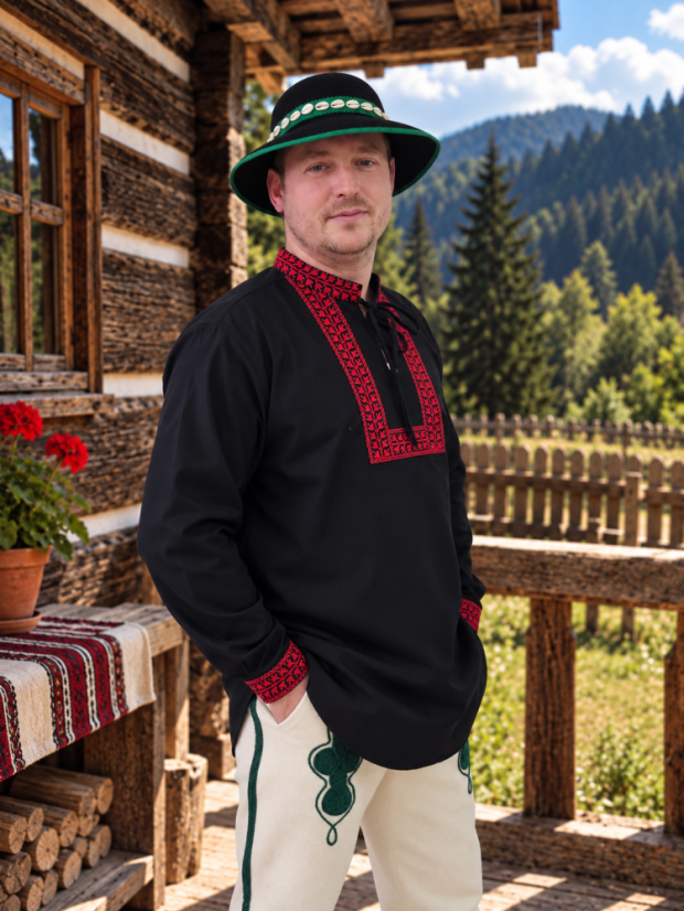 Vyšívaná košeľa - Matej - Veľkosť: XXL, Farba: Červená