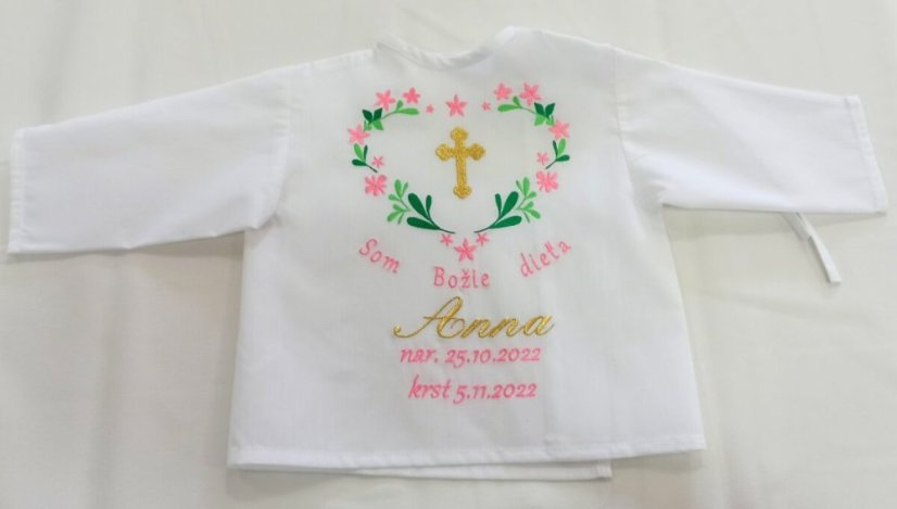 Vyšívaná krstná košieľka Anna