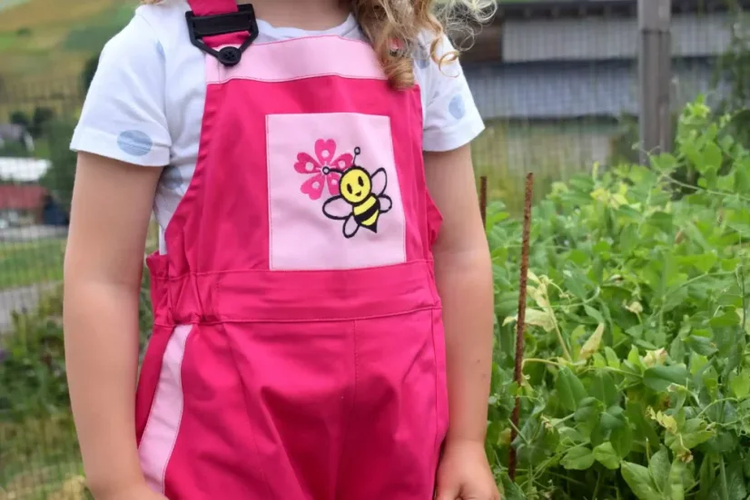 Detské montérky Anička – kraťasy - Veľkosť: 86