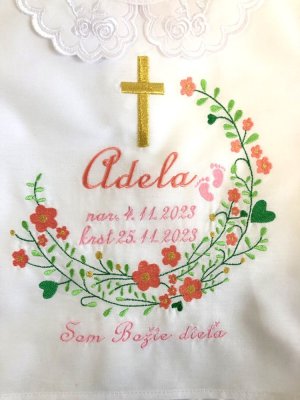 Vyšívaná krstná košieľka Johana