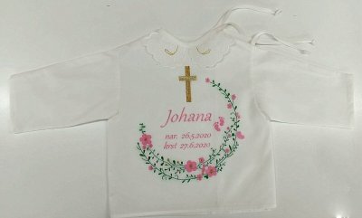 Vyšívaná krstná košieľka Johana